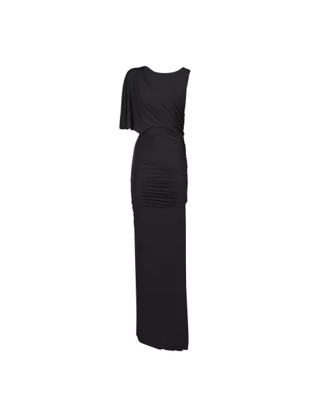 Sukienka maxi Roberto Cavalli asymetryczna czarna