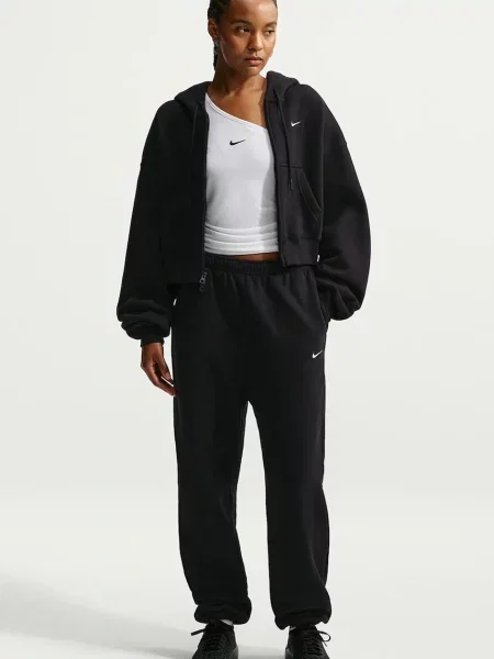 Nike Sportswear spodnie dresowe z bawełną Studio Fleece czarne