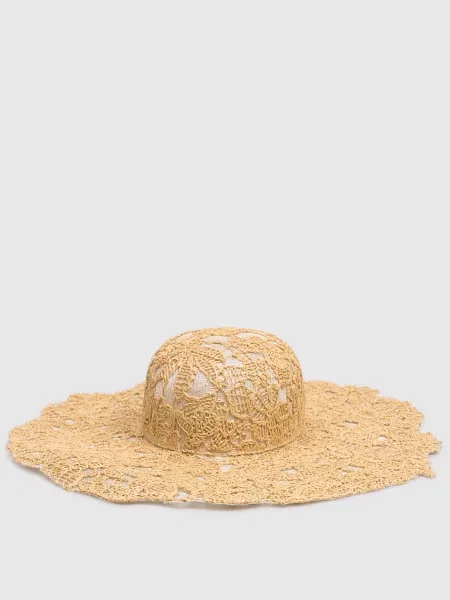 Шляпа Ermanno Scervino Life в цветочек бежевая