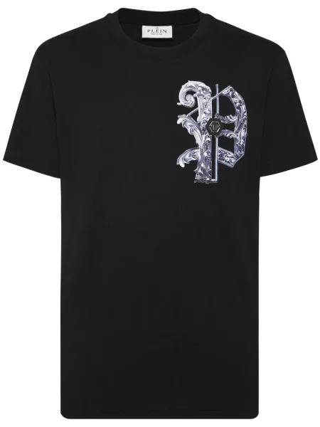 Tricou Philipp Plein cu imagine negru