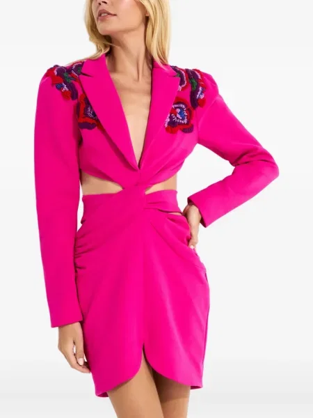 Rochie mini Patbo din crep de costum roz