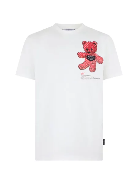 Ursuleț de pluș tricou Philipp Plein din jerseu alb