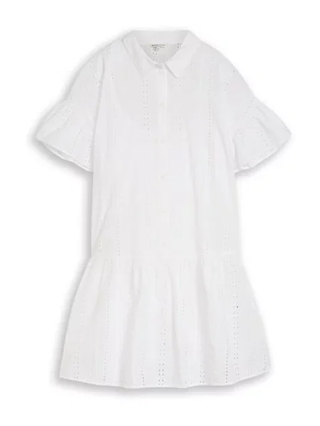 TOM TAILOR DENIM Dolga srajca bela