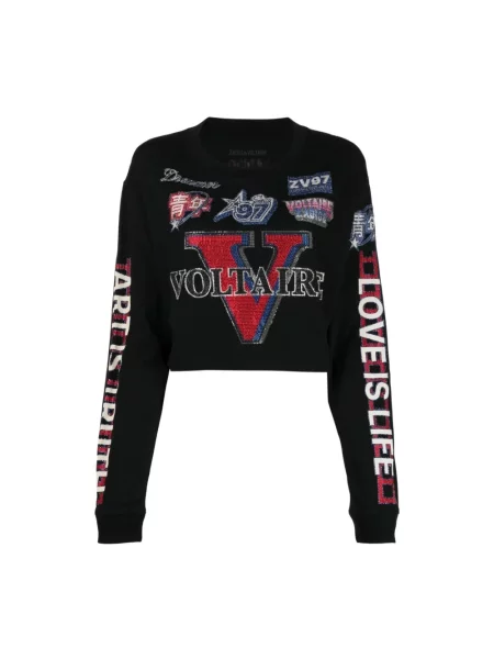 Krótka bluza Zadig & Voltaire z naszywkami czarna