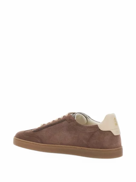 Fűzős szarvasbőr sneaker Brunello Cucinelli barna