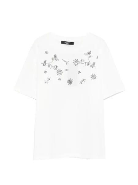 Tricou Weekend Max Mara cu model floral alb