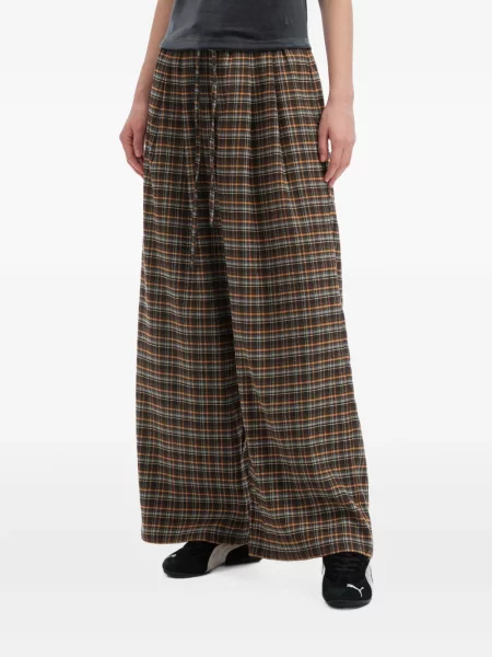 Pantaloni Tout A Coup în carouri maro