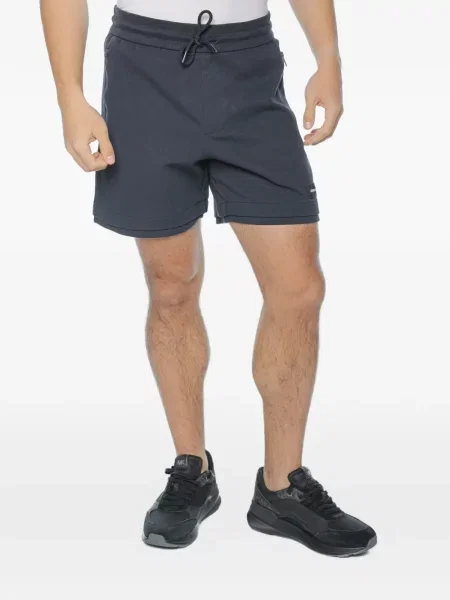 Pantaloni scurți Armani Exchange cu autograf cu cordon albastru