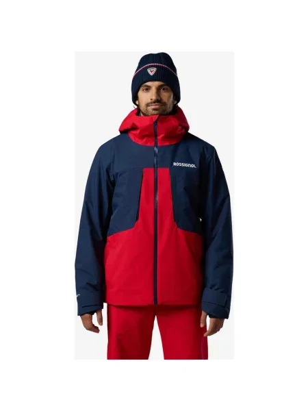 Kurtka z kapturem damska Rossignol Velika Insulated Ski niebieski granatowy S czerwony