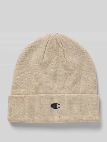 Czapka beanie z detalem z logo Champion beżowa