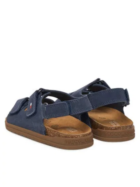 Otroški sandali iz semiša Tommy Hilfiger modra