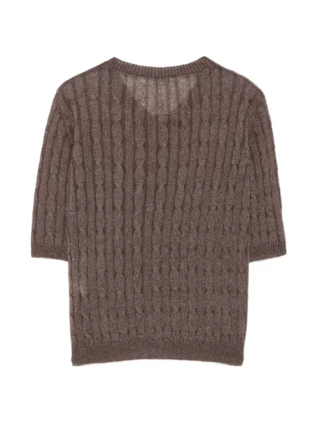 Scurt cardigan Roberto Collina tricotate maro