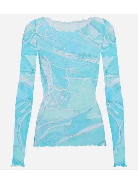 Top Pucci transparente albastru