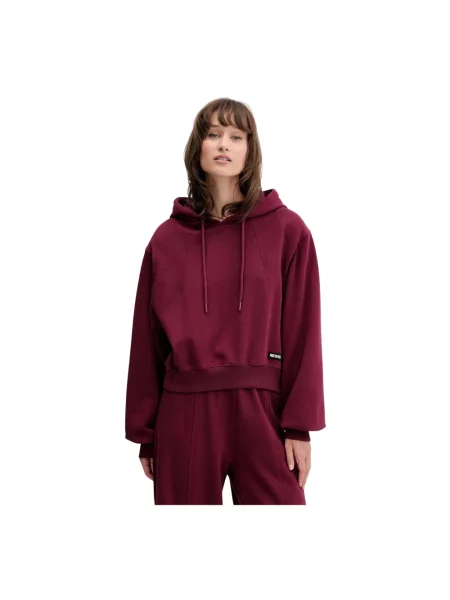 Bluza krótka z kapturem i naszywką z logo Rotate czerwona