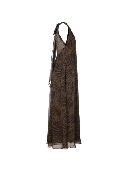 Rochie maxi Max Mara cu gât halter maro