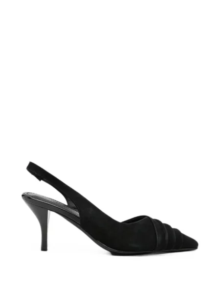 Pantofi cu toc Sergio Moretti Firenze cu volane slingback negru