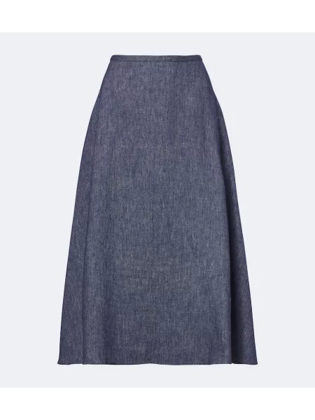 Fustă midi Carolina Herrera de lână albastru
