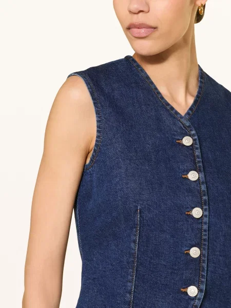 7 For All Mankind Džínová Vesta tmavě modrá