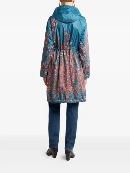 Palton Etro cu imagine cu model paisley albastru