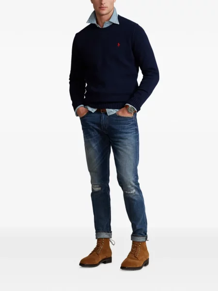 Cu centură curea Polo Ralph Lauren tricotate cu dungi albastru