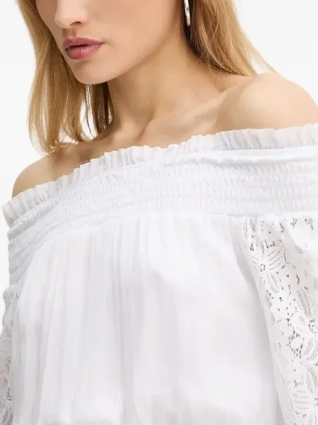Top Guess din dantelă alb