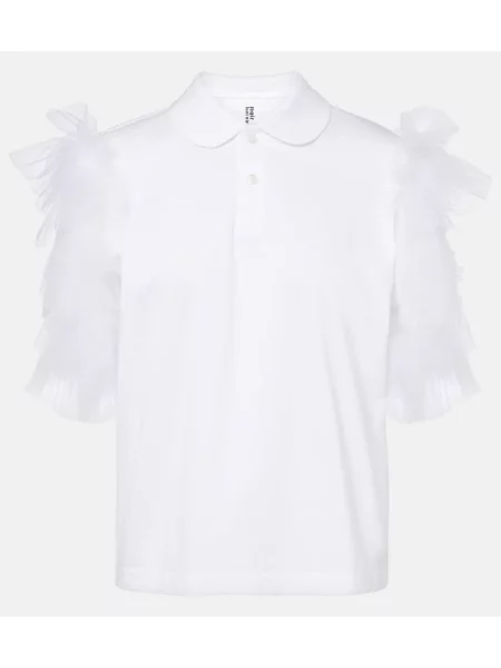 Tricou polo Noir Kei Ninomiya din tul alb