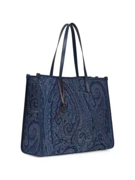 Geantă Etro cu model paisley din jacard albastru