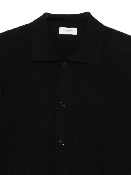 Tricou polo Paolo Pecora tricotate negru
