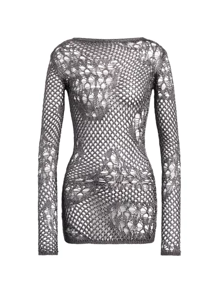 Rochie mini Dondup zdrențuiți tricotate gri