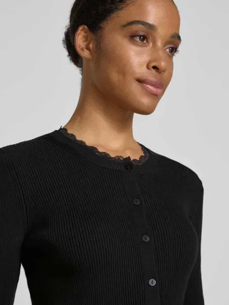 Kardigan rozpinany o kroju slim fit z mieszanki model WONDER' Vero Moda czarny
