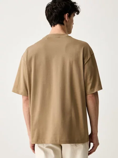 HUGO T-shirt basic Dinkee beżowa
