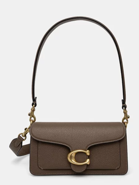 Coach torebka skórzana Tabby beżowy brązowa