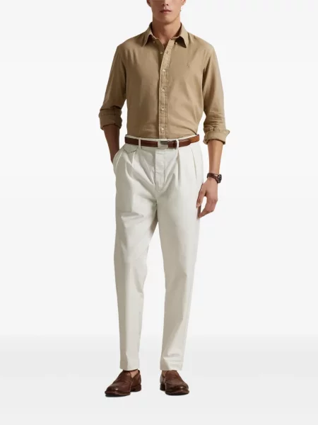 Slip de baie Polo Ralph Lauren cu broderie din piele de căprioară în carouri albastru