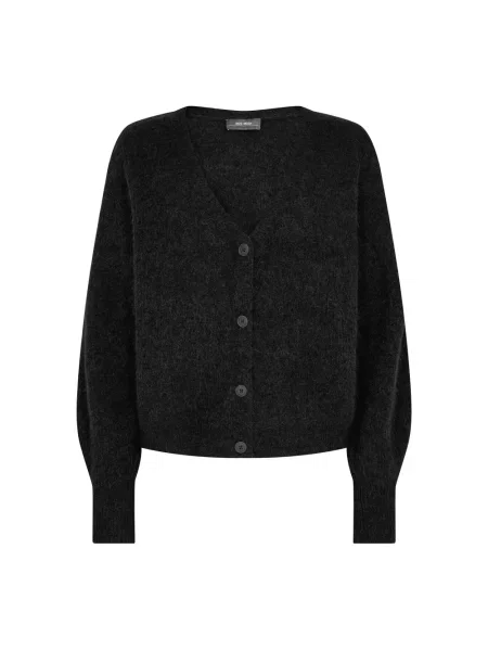 MOS MOSH Swetry Kobieta L Wełna Sweter z Dekoltem w Serek czarny