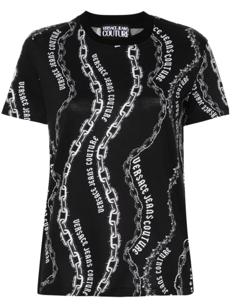 Tricou Versace Jeans Couture cu imagine negru