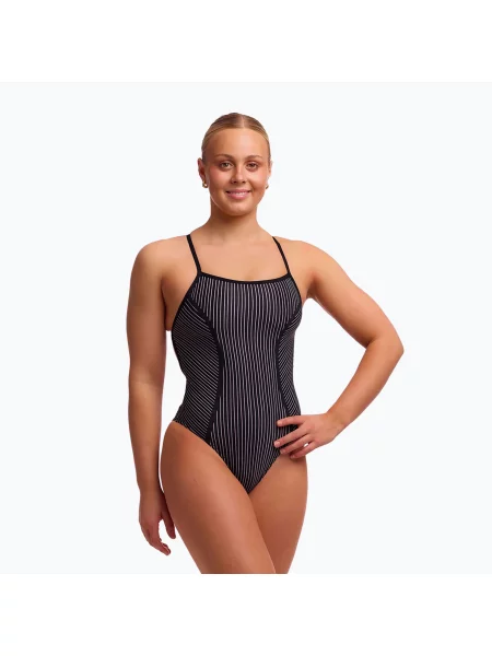 Női egyrészes fürdőruha Funkita Bond Girl One pieces pin stripe. Méret: 6 AUS szürke