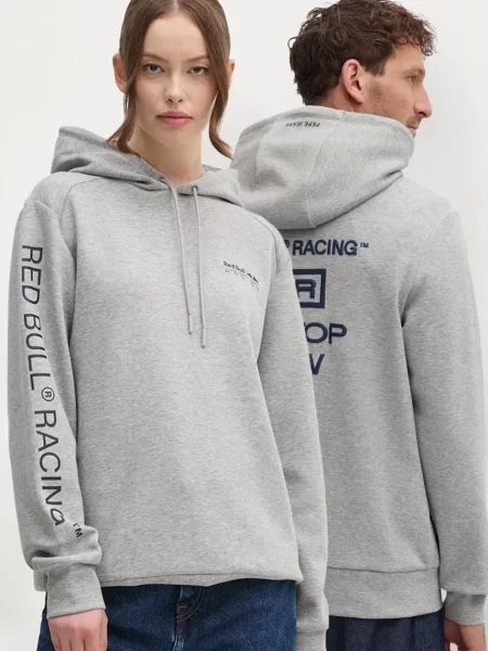 Суичър с качулка Red Bull Racing X Pepe Jeans с качулка с принт сиво