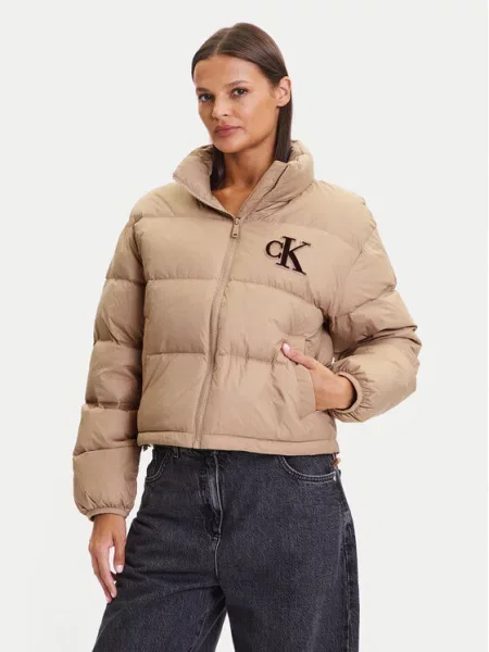 Calvin Klein Jeans Kurtka puchowa Graphic Logo beżowy