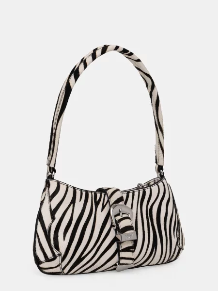 Geantă Tommy Jeans Tjw Cool Zebra Shoulder Bag Alb bej