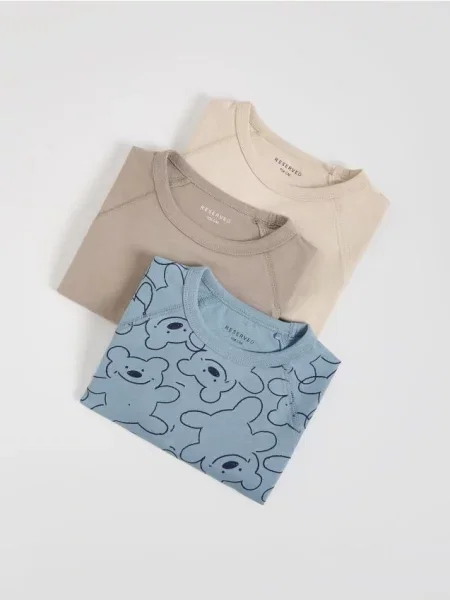 Reserved Longsleeve 3 pack beżowy