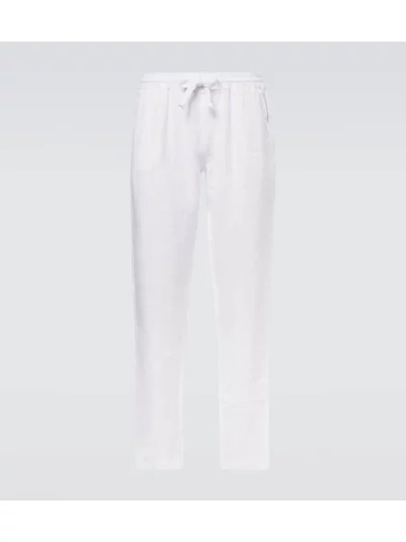 Lanene hlače Fedeli bela