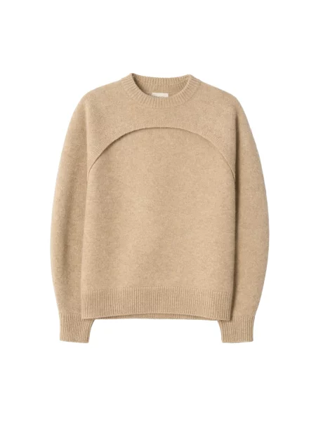 GOBI Cashmere Pulover Cashmere Crewneck Twin Set deschis bej