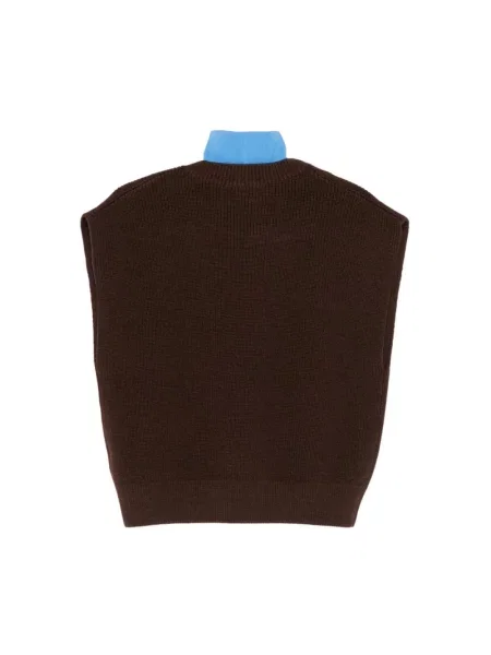 Sweter Tibi bez rękawów brązowy