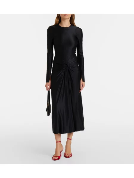 Rochie midi Victoria Beckham din jerseu negru