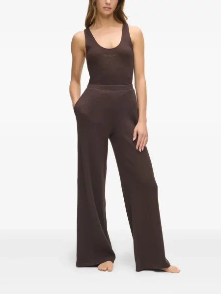Pantaloni Karl Lagerfeld cu broderie maro