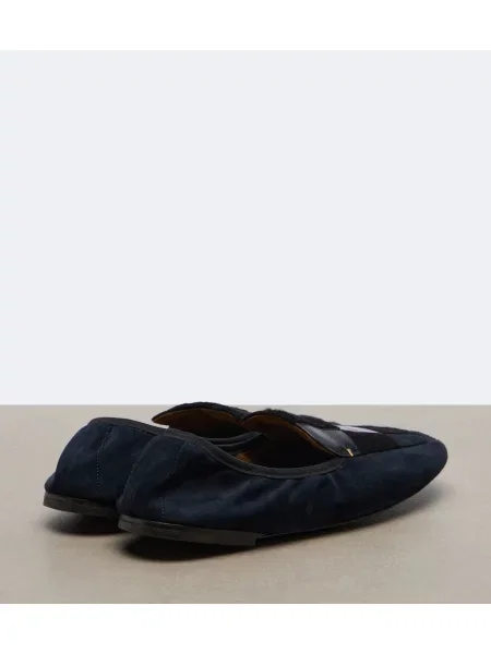 Chiloți Khaite din piele de căprioară slip-on albastru