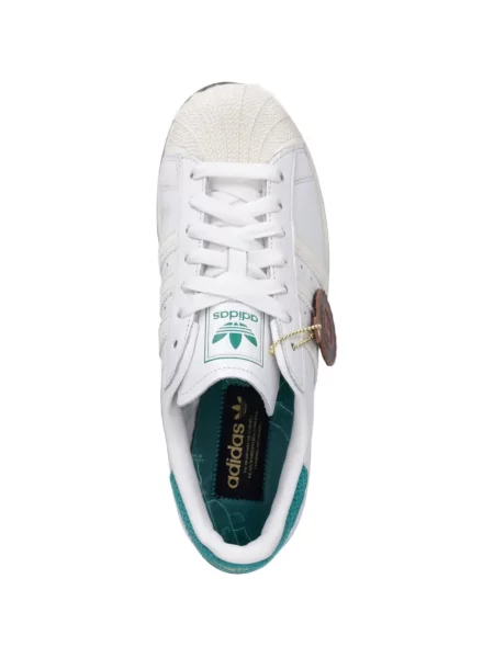 Matlasat sneakerși Adidas Superstar cu autograf din velur gri
