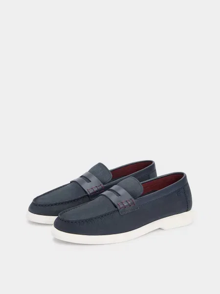 Кожаные лоферы Tommy Hilfiger синие