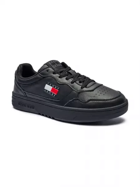 Tommy Jeans De piele sneakers Tjm Cupsole negru