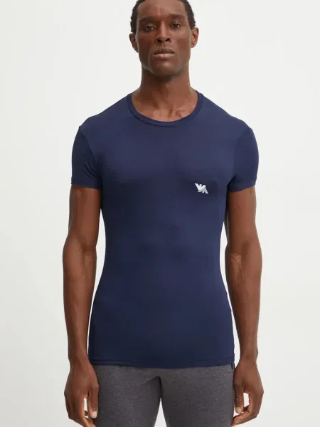 Домашна тениска Emporio Armani Underwear 2 броя с принт бяло